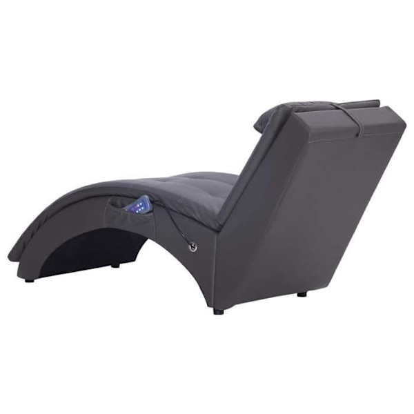 Meridienne chaise longue til indendørs brug med massagefunktion og grå PVC-pude DEC026132 Grå
