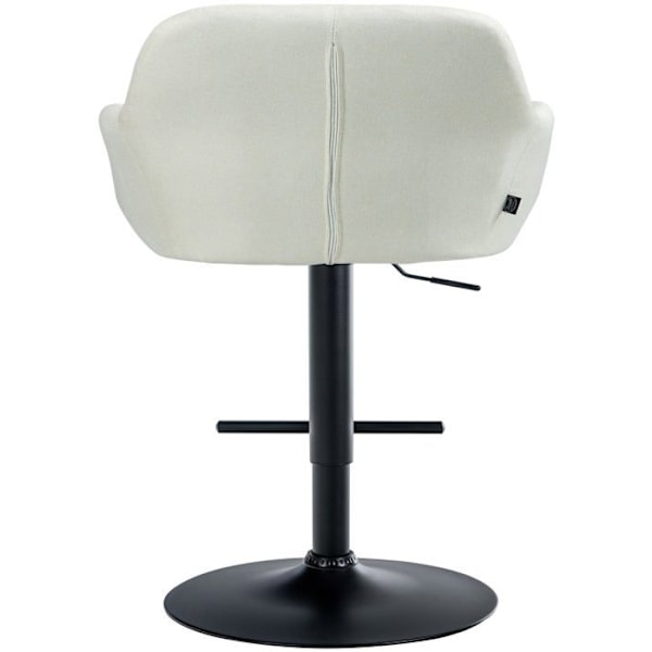 Barstol høj x1 med 360° rotationsfunktion i creme stof med dekorative syninger, sorte metalben 10_0005277 Grädde
