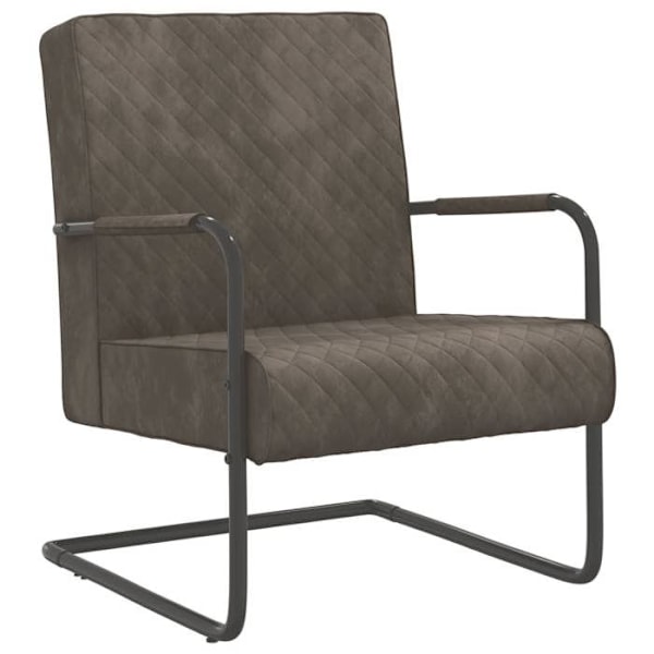Moderne design loungestol i lys grå fløjl med metalramme DEC026482 Grå