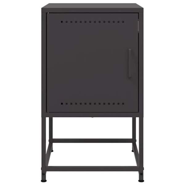 Sæt af 2 natborde med rum med dør 36 x 39 x 60,5 cm sort stål DEC035485 Svart