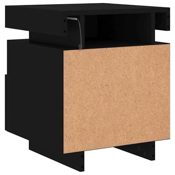 Sängbord med låda och RGB LED-ljus 40 x 39 x 48,5 cm svart ingenjörsträ DEC032780 kastanj