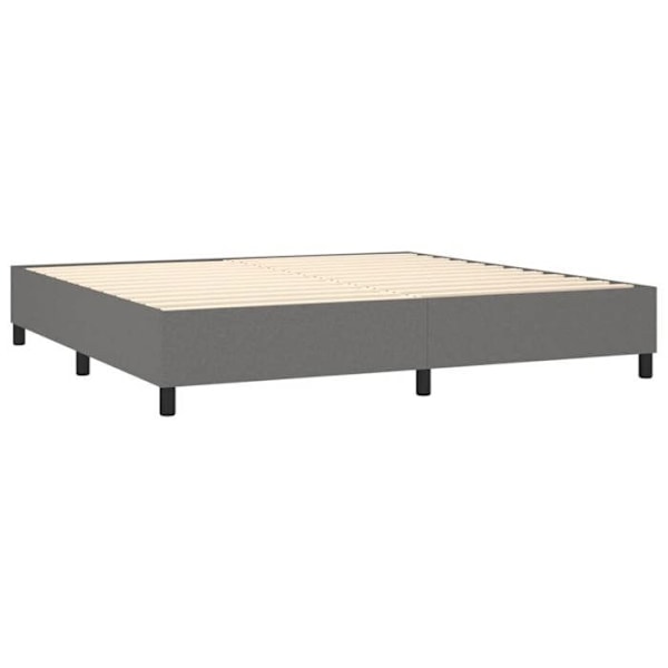 LED sengramme - TDL - 200x200 cm - Mørkegråt stof - 2 pladser - Polstret sengeramme Mörkgrå