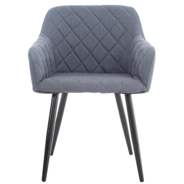 Design retro ruokapöydän tuoli, koristeelliset timanttikuvioiset, tummanharmaa kangaspäällyste. 10_0002113 Grå