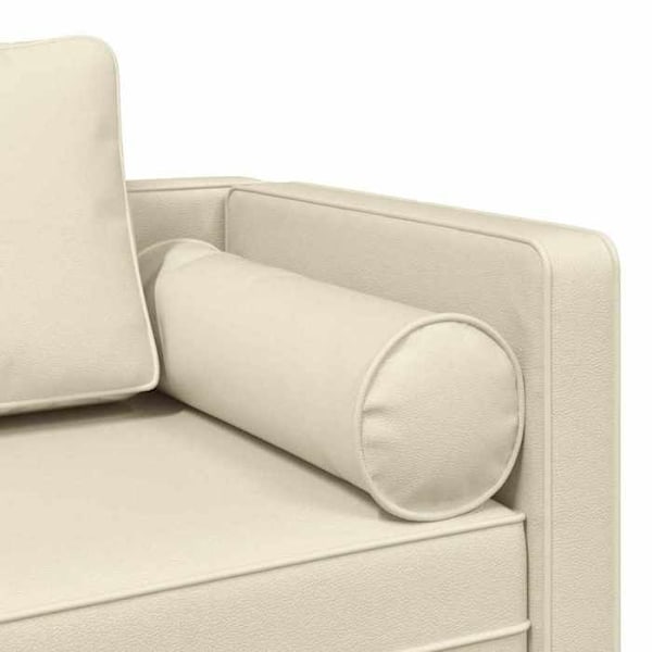 Meridienne chaise longue sohva sisätiloihin vaaleilla PVC-patukoilla DEC026066 Grädde