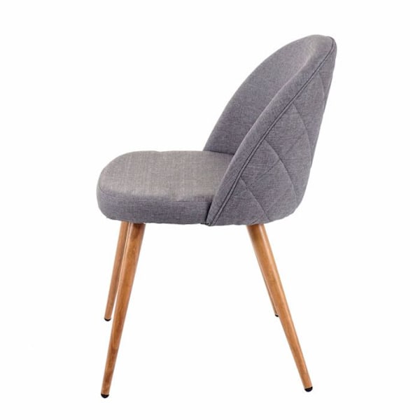 Set om 6 retro 50-tals design matstolar i diamantform i mörkgrått tyg 04_0007685 Grå