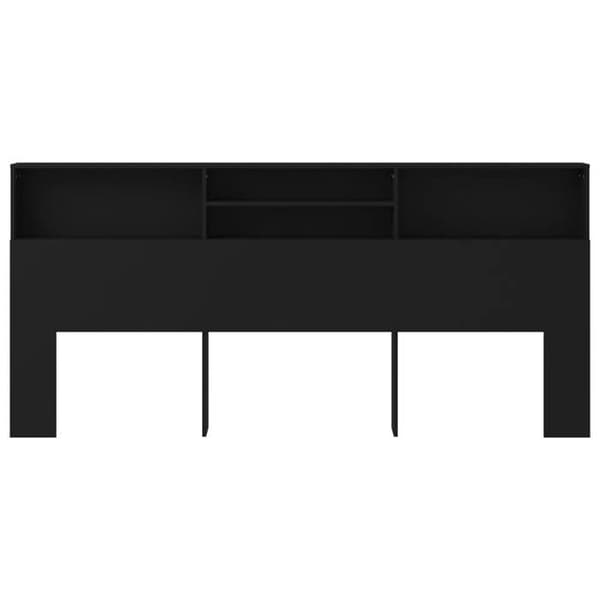 Sänggavel med förvaring, sängbord, hylla 220 x 19 x 103,5 MDF svart