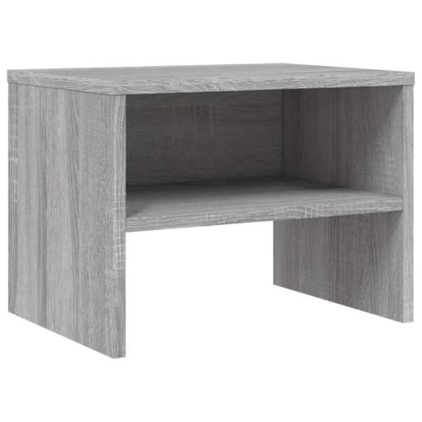 Sæt af 2 natborde med hylde 40 x 30 x 30cm grå ingeniørtræ DEC035660 kastanj