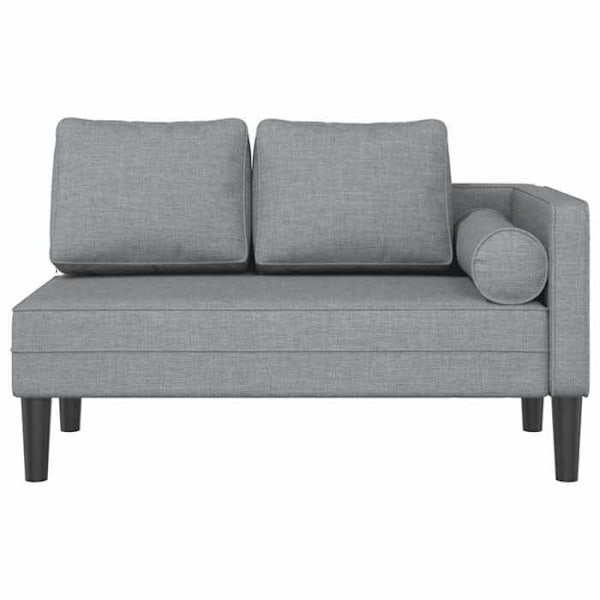Meridienne chaise longue soffa för inomhus med ljusgrå tyggkuddar DEC026072 Grå