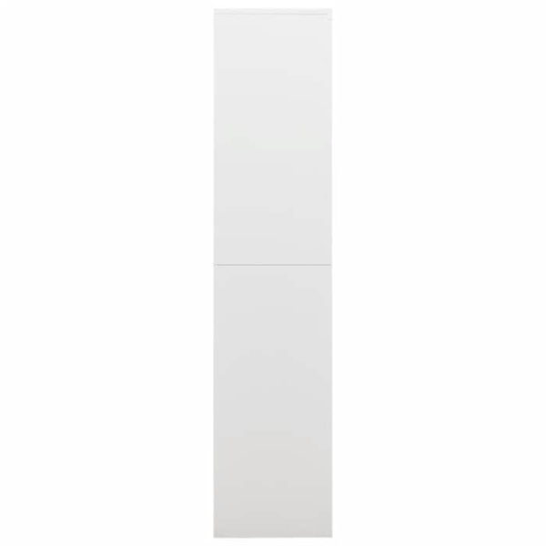 Kontor møbel opbevaringsskab med 2 døre og 4 hylder 90 x 40 x 180 cm i hvidt stål DEC024487 Vit