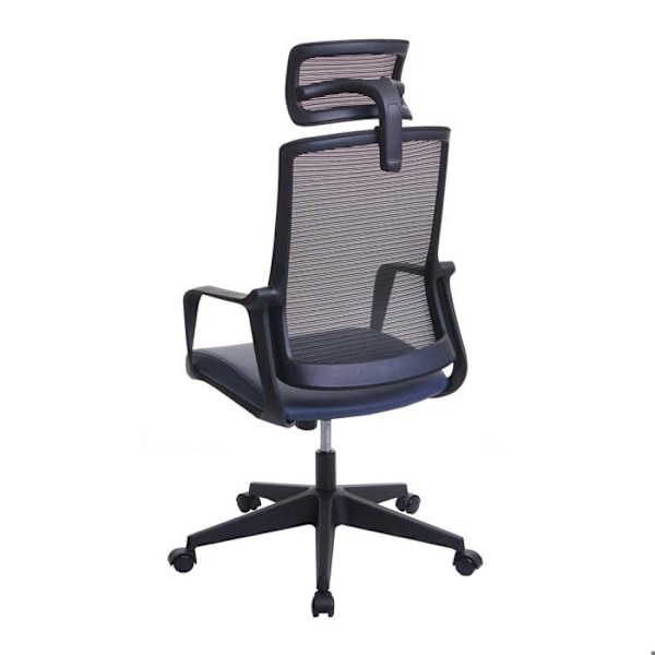 Ergonomisk kontorsstol med svängbart sits, armstöd och ryggstöd i blågrå mesh 04_0001879 Blå