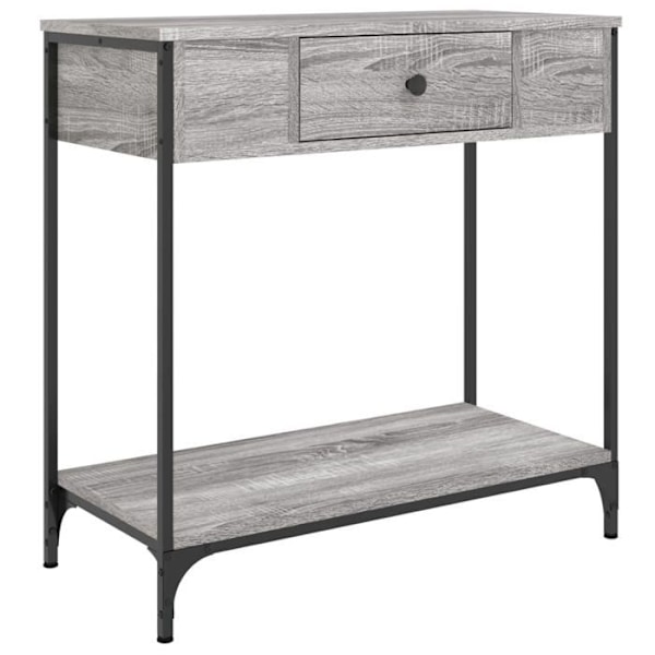 Moderni sisäänkäynnin konsolipöytä, jossa on laatikot 75 x 34,5 x 75 cm, harmaa kuitulevy ja metalli DEC032243 kastanj