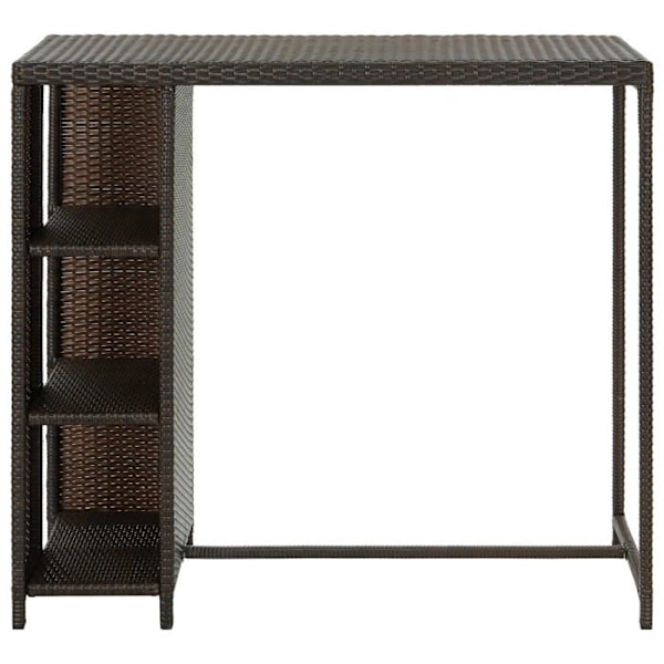 Multifunktionel sidebord højt bord med opbevaringshylder 120 x 60 x 110 cm vævet harpiks i brun og stål DEC036334 kastanj