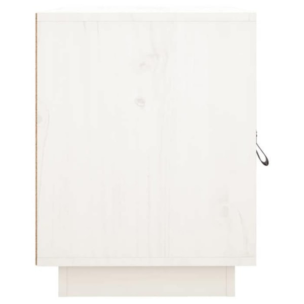 Nattbord med opbevaringsrum med dør 40 x 34 x 45 cm hvidt fyrretræ DEC033349 Vit
