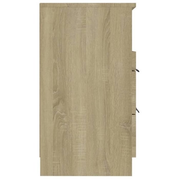 Sæt af 2 natborde med skuffer 40 x 36 x 65 cm i ingeniørtræ farve eg DEC035296 kastanj