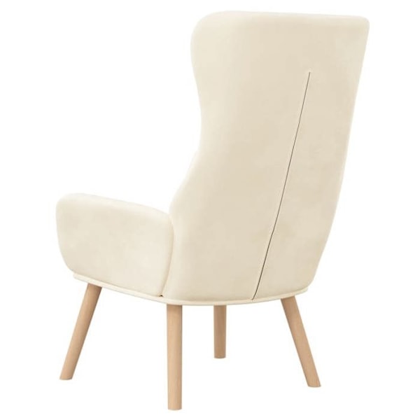 Lounge stol sofa værelse moderne design i creme velour DEC026638 Grädde
