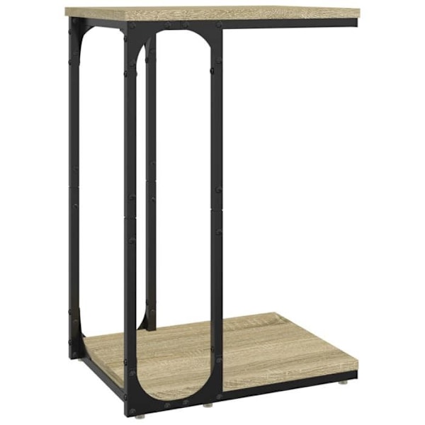 Aflastabel til sofa 40 x 30 x 60 cm i ingenierings træ i egetræ farve og stål DEC032413 kastanj