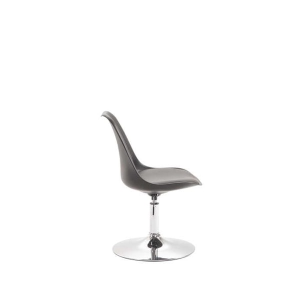 Sæt med 4 svingbare spisebordsstole i sort plast med justerbar højde og metalben i krom-look 10_0001818 Metall