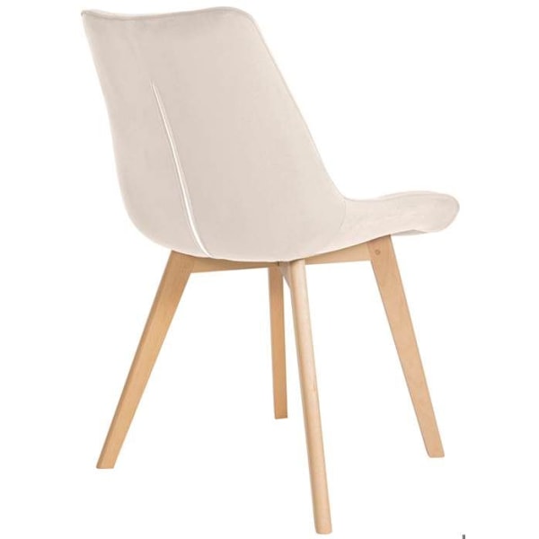 Pakke med 2 designermiddagsstole i skandinavisk stil med firkantede syninger i cremelæder og lysetræsbade 10_0001684 kastanj