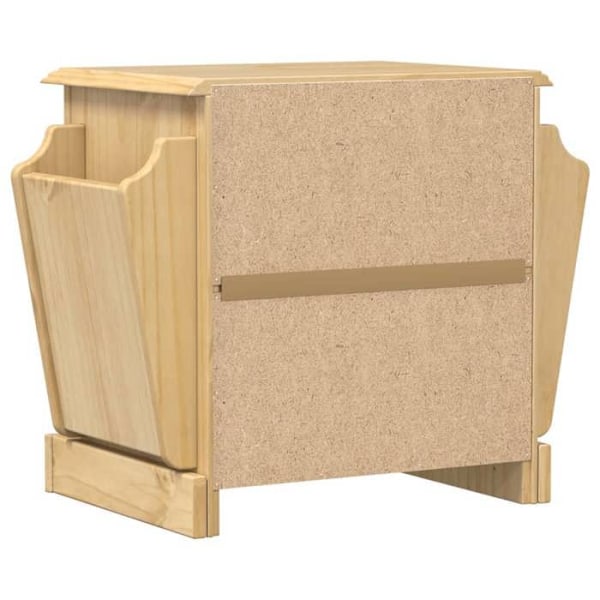 Nattabel med skuffe og rum med dør 45 x 35 x 47,5 cm fra massiv fyrretræ DEC033902 kastanj