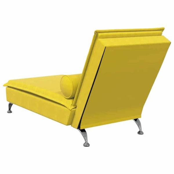 Meridienne chaise longue för inomhusmassage med kudde i gul sammet DEC026153 Gul
