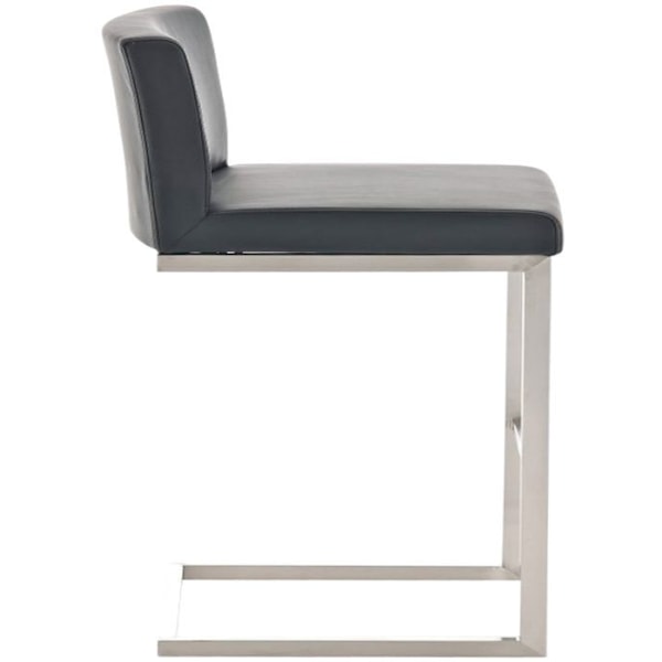 Barstol x1 modern design, stöd i rostfritt stål, sits i svart PVC 10_0005317 Svart