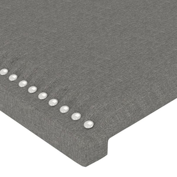 Hovedgærde til soveværelse med LED-møbel 180 x 5 x 118/128 cm mørkegråt stof TDL0201103 Grå
