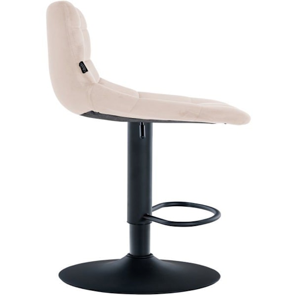 Sæt med 2 barstole i beige velour, sort metallisk base, højdejusterbare og med fodstøtte TDB10623 Beige