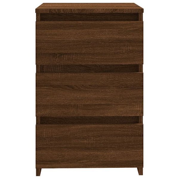 Förpackning med 2 nattduksbord med 3 lådor 40 x 35 x 62,5 cm ingenjörsträ brun DEC035843 kastanj