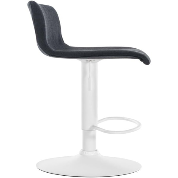 Baari stool x1 kääntyvällä jalkatuella mustasta kankaasta ja valkoisesta metallista 10_0004981 Vit