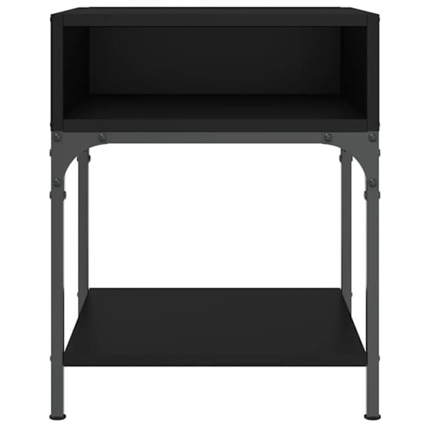 2 kpl yöpöytiä avoimella osastolla 40 x 41 x 50 cm mustaa puukomposiittia ja rautaa DEC035583 kastanj