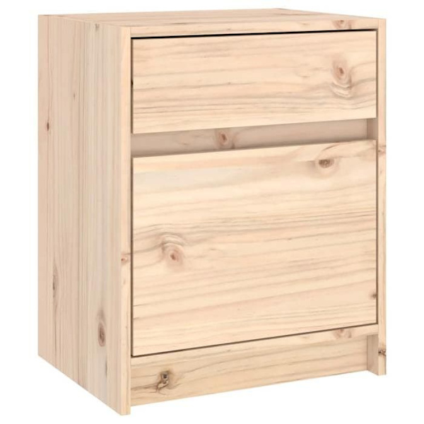 Yöpöytä, jossa on laatikko ja ovi sisältöön, koko 40 x 31 x 50 cm, käsittelemätöntä mäntyä DEC032955 kastanj