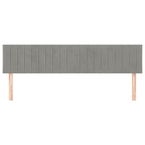 Sänggavel - Ej specificerat - 80x5x78/88 cm - Ljusgrå sammet - Klassisk stil - 2 delar Ljusgrått