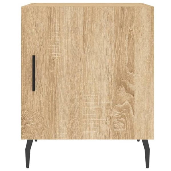 Set med 2 sängbord med fack med dörr 40 x 40 x 50 cm ingenjörsträ i ekfärg och järn DEC035273 kastanj