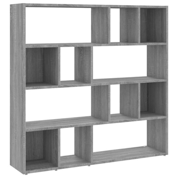 Bibliotek med lagringsutrymme 105 x 24 x 102 cm ingenjörsträ grå DEC030706 kastanj