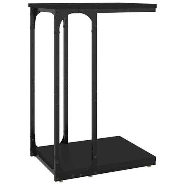 Side table for sofa end plant support 40 x 30 x 60 cm black engineered wood and steel DEC032479 kastanj
