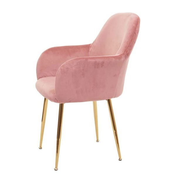 Retro design ruokasohva vaaleanpunaisesta samettikankaasta, messinkijalat.