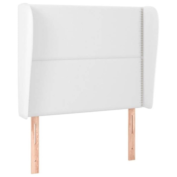 Hovedgærde til seng, soveværelse, møbel med sidekant 83 x 23 x 118/128 cm, syntetisk hvid TDL0205773