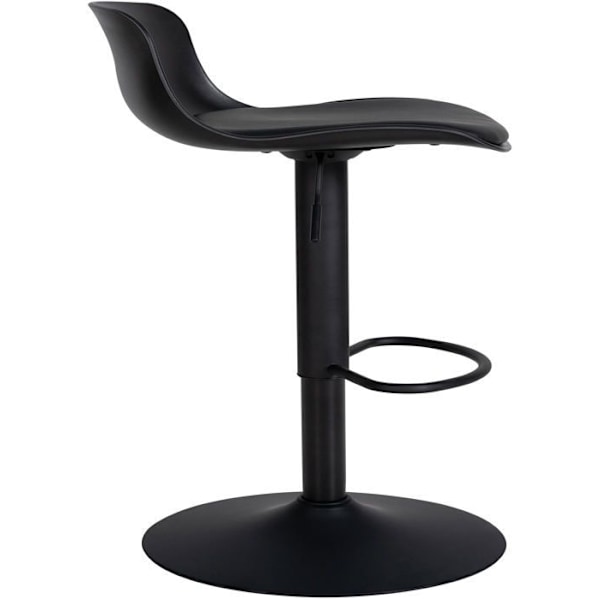Set om 4 barstolar med justerbar höjd och svängbart säte, med sits i plast och PVC, svart metall 10_0004493 Metall