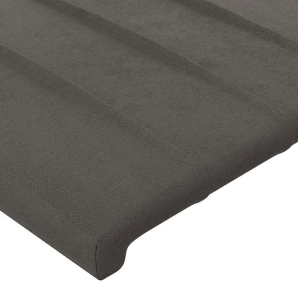 Sänggavel accessoar sängrum möbel med sidokant 103 x 23 x 118/128 mörkgrå sammet