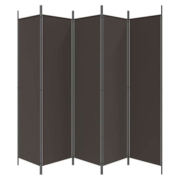 Paravent separerar rum partition 5 paneler 250 x 200 cm brunt tyg och järn DEC030981 Flerfärgad