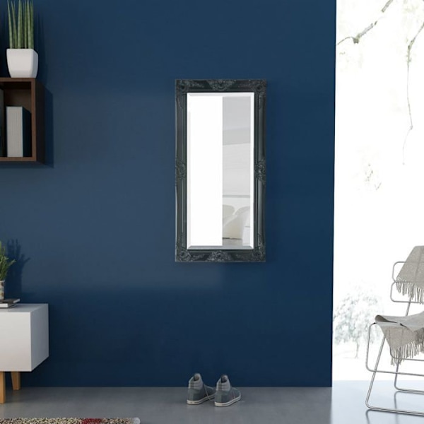 Väggspegel Barockstil 100 x 50 Svart