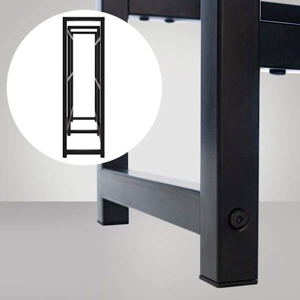 bakställ för 6 dryckeskartonger förvaring flaskstöd 117x91 cm i svart metall 10_0003219 kastanj
