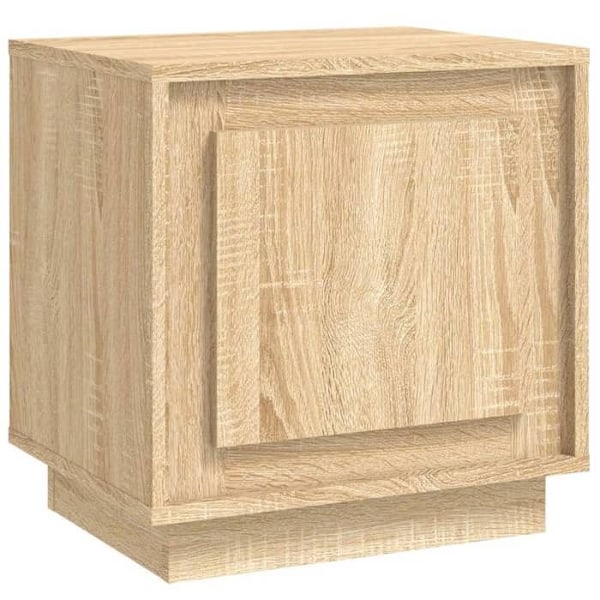 Nattested med skuffe og dør 44 x 35 x 45 cm ingenierisk træ farve eg DEC033878 kastanj