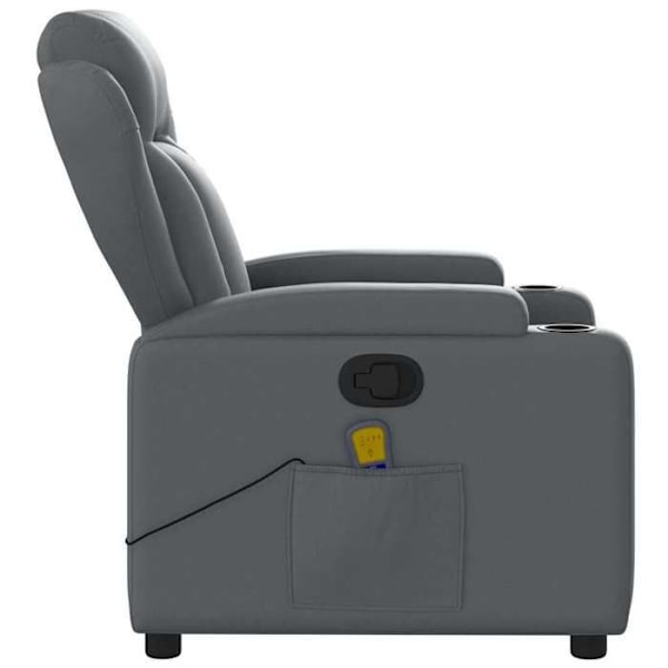 TV relaxationsstol med massagefunktion, justerbar, 6 massagepunkter i grå PVC DEC026971 Grå