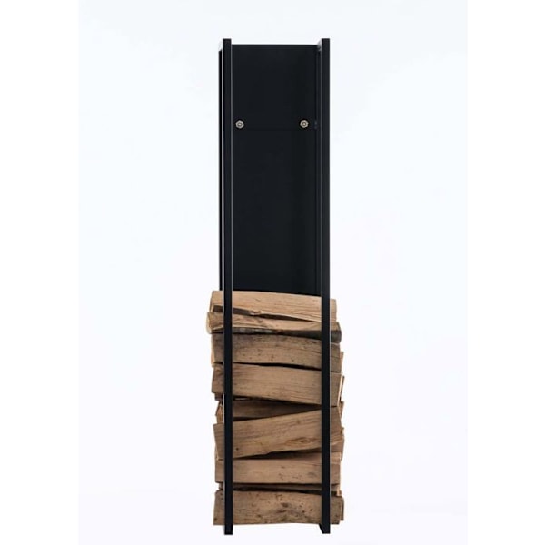 Række bûches opbevaring til brændeovn 160x25 cm i mat sort metal 10_0003577 kastanj