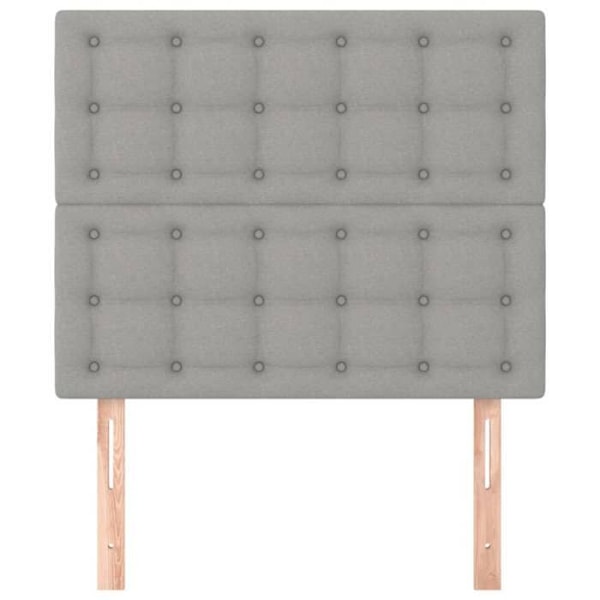 Hovedgærdet til seng, tilbehør til soveværelse, møbel i 2 dele, polstret 80 x 5 x 78/88 cm, lysegråt stof TDL0206419 Grå