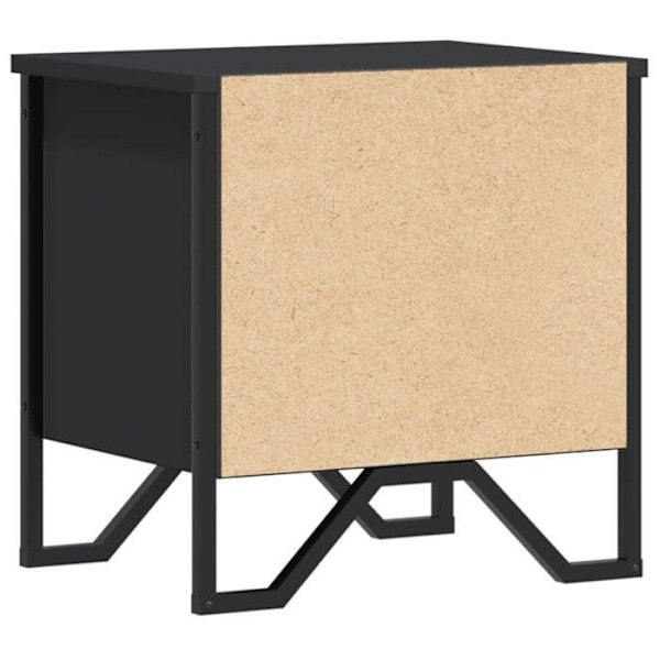 Sæt med 2 natborde med åben opbevaringsrum 40 x 30 x 40 cm sort ingenieretræ DEC035504 kastanj