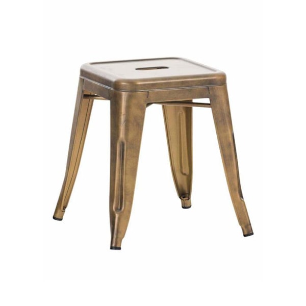 Låg taburett höjd 46 cm stapelbar industriell design i guldmetall 10_0001141 Metall