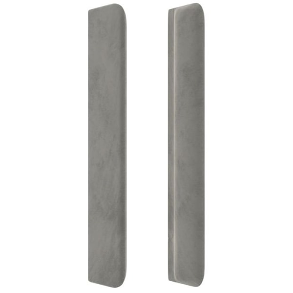 Huvudgavel till säng med sidodel 103 x 16 x 118/128 grått sammetskläde.