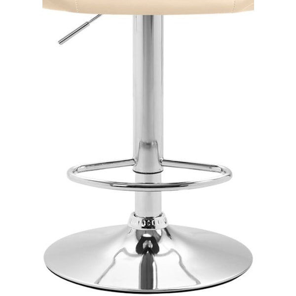 Barstol x1 justerbar og roterbar med afrundet ryglæn i creme PVC, fodstøtte i krommetal TDB10805 Grädde